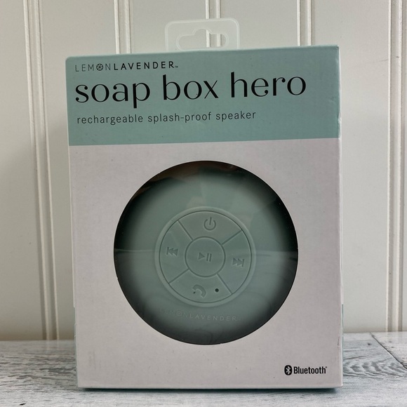 NEW Rechargeable Splash-Proof Speaker 
Lemon Lavender Blue Soap‎ Box Hero - Picture 1 of 4